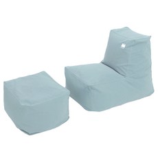 아이스투키 프리미엄 유아동 팝콘빈백 패브릭 + 스툴세트, SKY BLUE