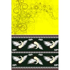 Roem Design 矽膠餐墊 花香黃 + 鶴, 混合顏色, 385 x 285 mm, 1個