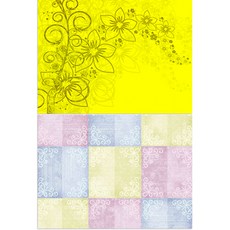 Roem Design 矽膠餐墊 花香黃色 + 韓國傳統, 混合顏色, 385 x 285 mm, 2個