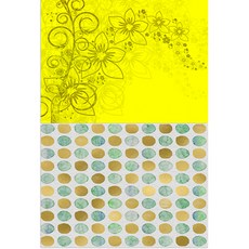 Roem Design 矽膠餐墊 花香黃 + 水彩圓點, 混合顏色, 385 x 285 mm, 2個