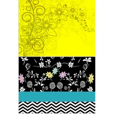 Roem Design 矽膠餐墊 花香黃 + 華麗之夜, 混合顏色, 385 x 285 mm, 1個