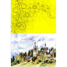 Roem Design 矽膠餐墊 花香黃色 + 風景, 混合顏色, 385 x 285 mm, 2個