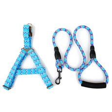 Pinkmango 狗狗印花胸背帶+牽繩組 L號, 天空, 1套
