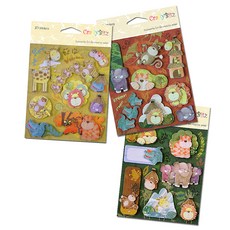 크래프티비츠 3D 스티커 정글 쥬니어 3p 세트, 랜덤 발송, 3개입