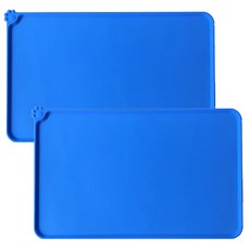 Block Mart 寵物餐具墊 48*30cm, 藍色, 2件