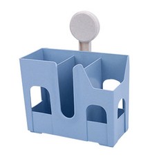 아울리빙 주방 3칸 조리도구 정리통, 블루, 1개