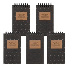 톡톡팬시 1000 포켓북 상철수첩 60매, 도트블랙, 5개