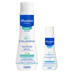 mustela 慕之恬廊 孩童Stelatopia沐浴油 200ml+溫和洗面凝膠 50ml, 1組