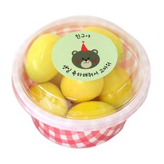 황씨네도시락 뉴 미니 원형 도시락 본체 6p + 뚜껑 6p + 곰돌이 생일 축하해줘서 고마워 스티커 6p, 1세트