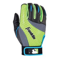 프랭클린 2ND SKINZ 배팅장갑 21157 편수 좌타자용, 블랙 + 라임, 1개