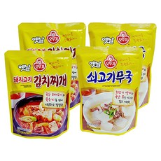 OTTOGI 不倒翁 傳統豬肉泡菜鍋 280g 2入+傳統牛肉蘿蔔湯 300g 2入, 1組