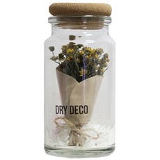 드라이데코 소국 드라이플라워 미니꽃다발 화병, 노랑