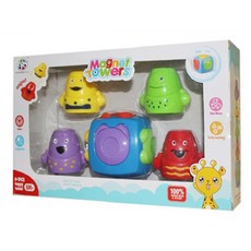 磁力塔堆疊玩具, 混色, 1套