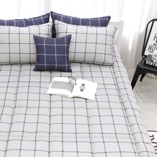 CHOUETTROOM 格紋半超細纖維床墊, 灰色