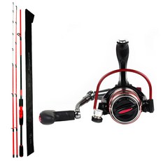 SAPA RED FOX 釣魚竿 702M + 旋轉卷線器 MH-CNC 3000 + 拉鍊盒, 1套