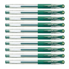 시그노 유니볼 UM-151 펜 0.38mm, 그린블랙, 10개