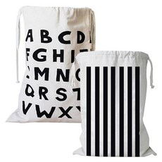 River Green布料多用途袋, 字母, 條紋, 2個