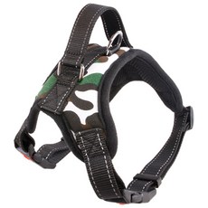저스틴앤클로이 펫 강아지 견인 사계절 대형 하네스, 그린아미, 1개