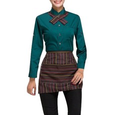 Pinkmango 廚師襯衫+女式圍裙XXL, 1套, 綠色