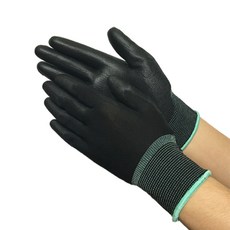 제이엠상사 손바닥 PU코팅 장갑 L, 검정색, 10개입