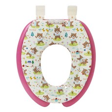 小熊印花馬桶坐墊, 粉色