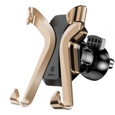 Baseus 倍思 X金屬風通風口手機支架, 1個, 金色