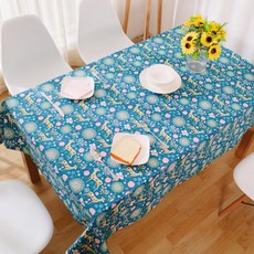 ECODY 花鹿圖案桌巾, 藍色, 60 x 60 厘米