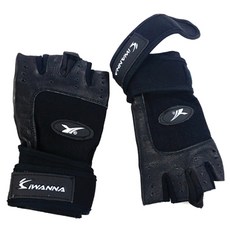 iWANNA 雙帶式健身手套, 黑色