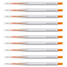 미쓰비시 스타일핏트 단색펜 0.28mm UMN-139, 오렌지, 10개