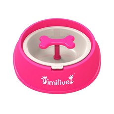 아울리빙 강아지 슬로우식기 S, 핑크, 1개