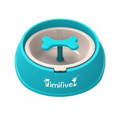 아울리빙 강아지 슬로우식기 S, 블루, 1개