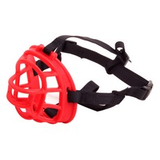 粉紅芒果 硬式矽膠寵物口罩 3號, 紅色, 1個