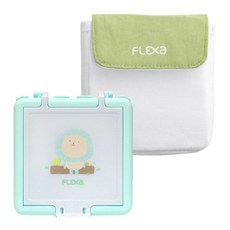 FLEXA 起司切割保鮮盒 薄荷綠獅子款+保冷袋, 1組