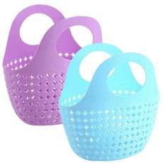 River Green十字圓點沐浴籃 藍色+紫色, 1套