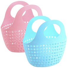 River Green十字圓點沐浴籃 粉色+藍色, 1套