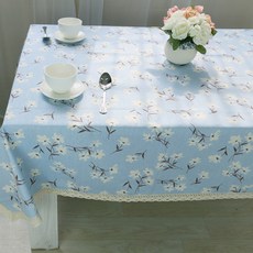 ECODY 蕾絲花朵印花桌布, 藍色, 60 x 60 厘米