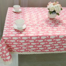 ECODY 鯨魚印花造型桌巾, 粉色的, 60 x 60 厘米