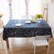 ecody 葉子線條桌布, 黑色, 60 x 60 cm