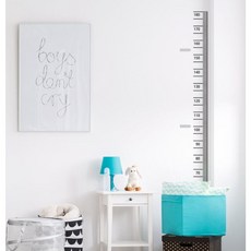 甜夜 簡約身高尺左側數字重點壁貼, 黑色