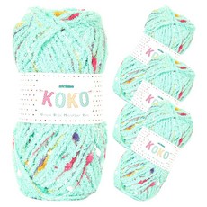 YEONIL Daily Fiber Coco 超細纖維印花針織線 4入, 8 薄荷