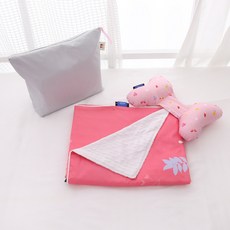 보떼하우스 디즈니 흔들림방지 목베개 + 블랭킷 세트, 미니 핑크