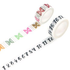 Life Point 生活風格紙膠帶 07索引套組 15mm x 7m, 08號碼, 1套