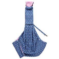 BYCELL 狗狗雙面斜背袋 環形背帶款, 丹寧蝴蝶結