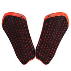 uhlsport 羊毛碳纖維彈性護腿保護套 2p 套組 UL-S67700, 黑色+熒光橙+銀色