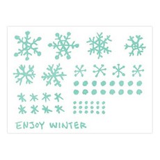 蜜栗 蠟筆雪花裝飾貼紙, 薄荷綠
