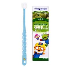 Pororo STB蒲公英360度孩童牙刷+哈密瓜味牙膏 90g, 藍色, 1組