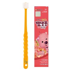 Pororo STB蒲公英360度孩童牙刷+Pororo桃子味牙膏 50g, 橘色, 1組