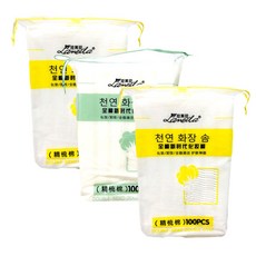 뷰티팝 메이크업 천연코튼 화장솜 랜덤 발송, 100개입, 3개