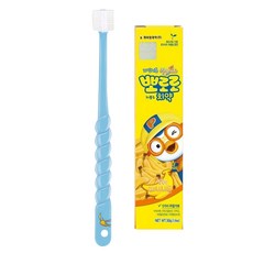 Pororo STB蒲公英360度孩童牙刷+Pororo香蕉味牙膏 50g, 藍色, 1組