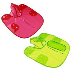 Petnine 狗與貓 防水雨衣 斗篷連帽 2件組, 紅色, 綠色